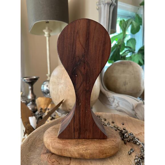 Casanuva solid walnut heirloom wooden Omega headphone stand 10” display decor - Picture 1 of 13